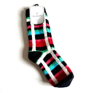 Vera Bradley Cozy Socks in the Retired Ribbons Plaid Pattern